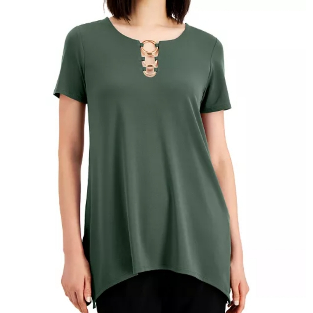 Ring handkerchief hem top size large